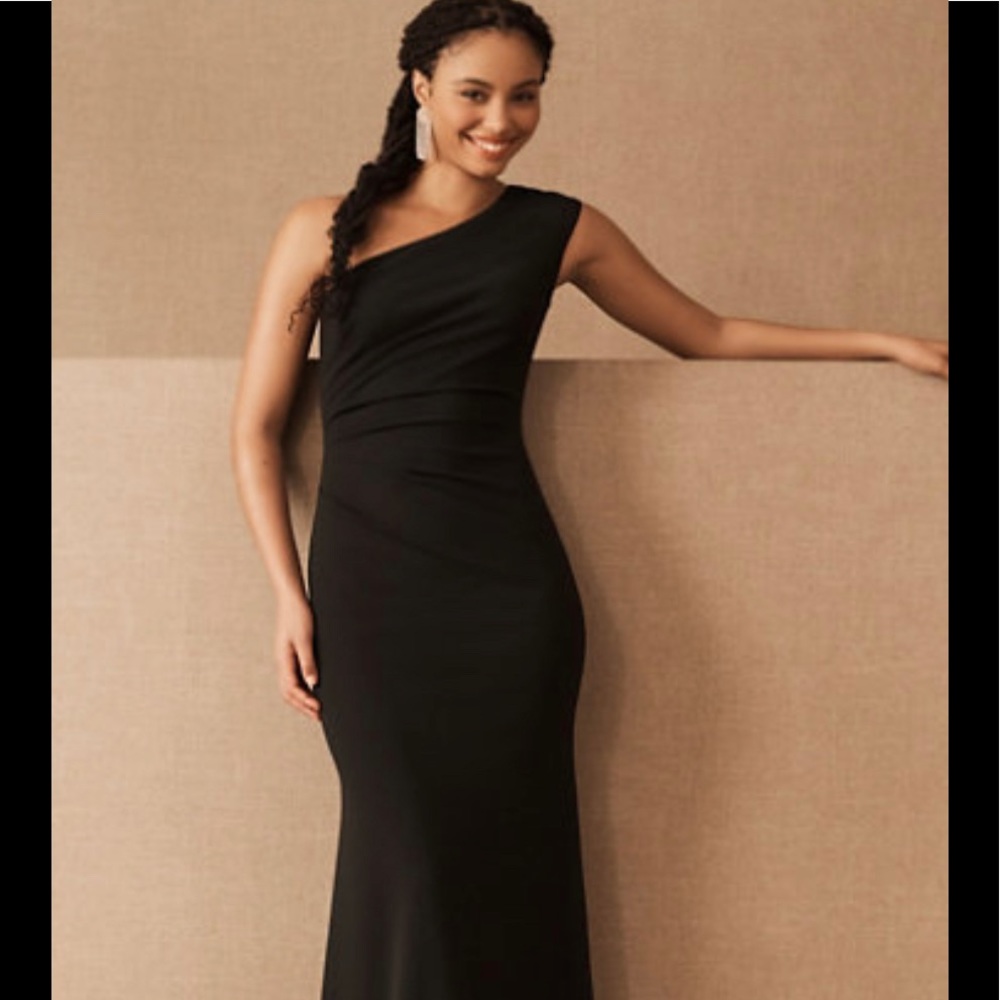 BHLDN Gerri one-shoulder crepe dress